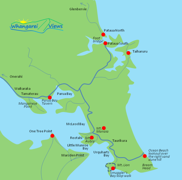 Whangarei Heads map